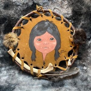 Hand-Painted First Nations  Portrait Decorative  - Artist Moses Bignell